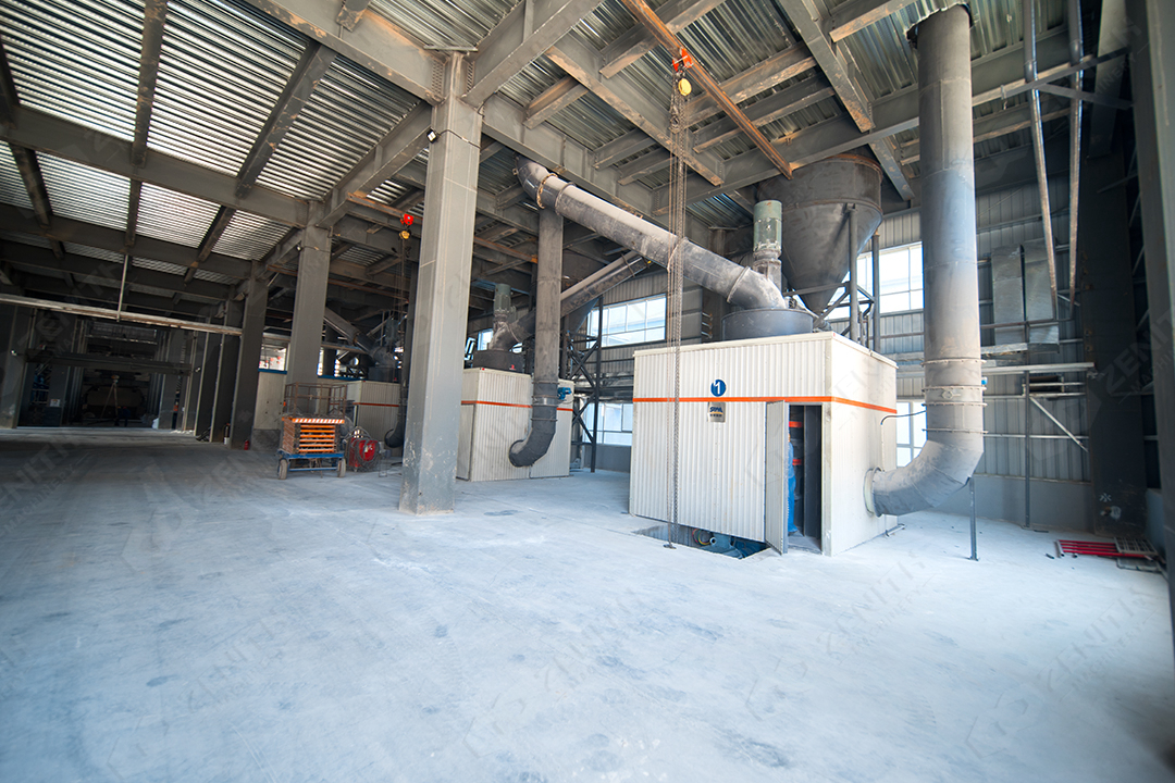 XZM Ultrafine Mill in operation showing powder flow characteristics