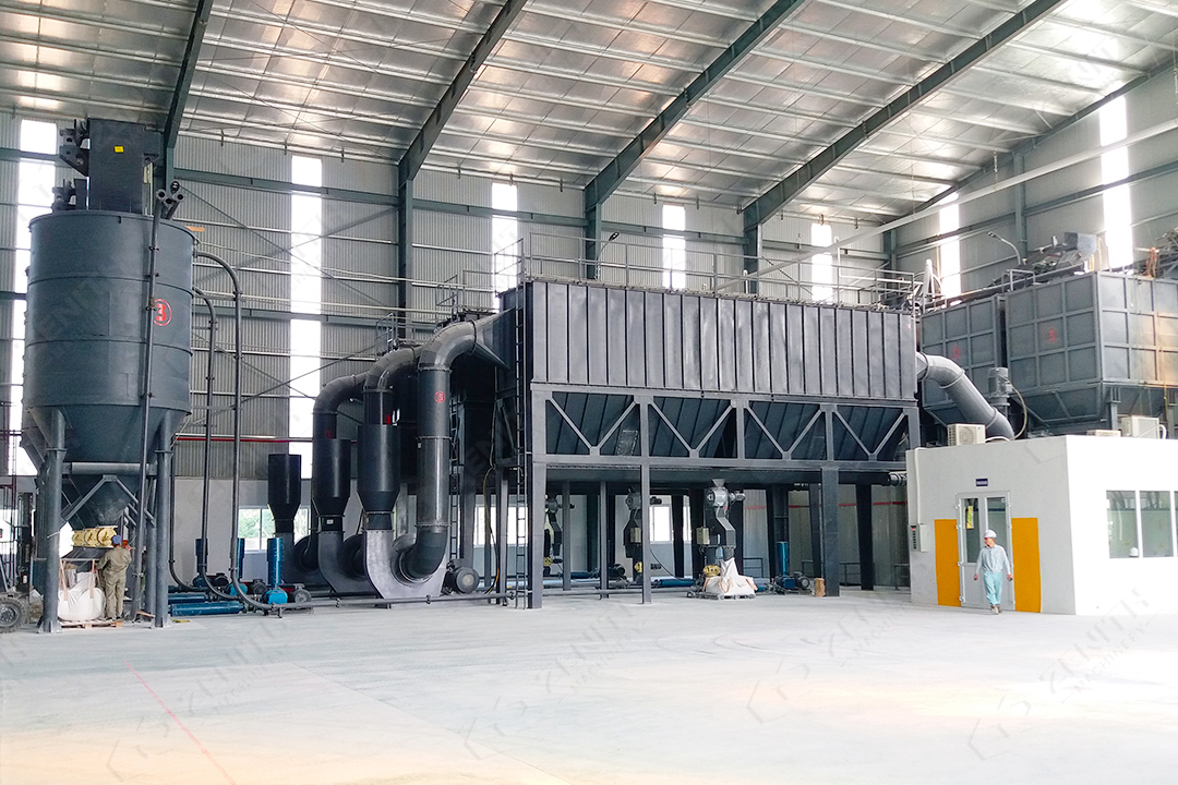 XZM Ultrafine Mill processing high-hardness materials