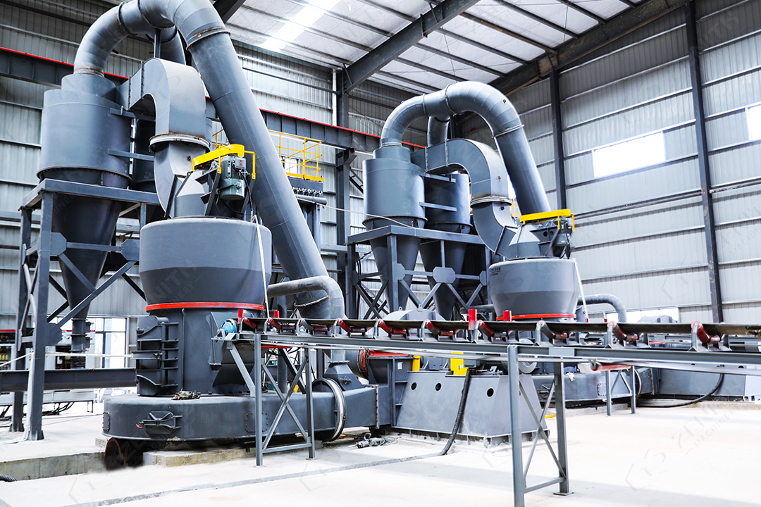 ZENITH grinding mill in industrial operation with dust control system