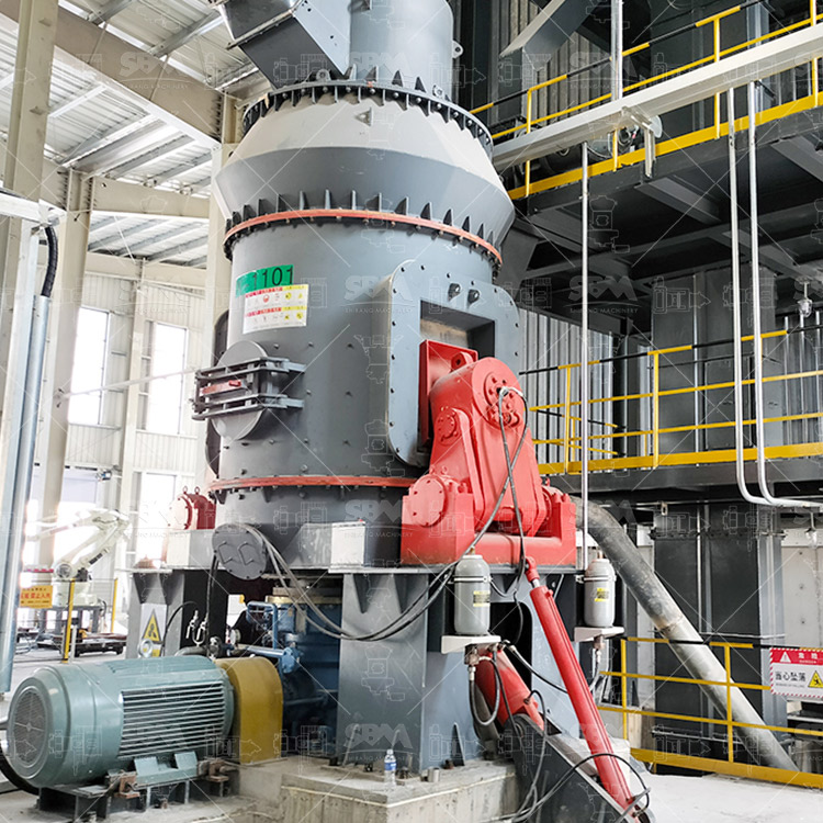 Cross-sectional diagram of a Vertical Roller Mill highlighting the grinding table, rollers, classifier, and drive system.